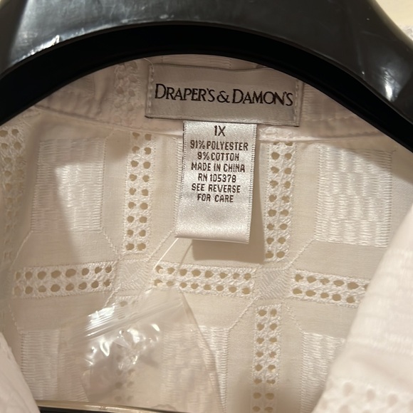 Draper’s & Damon’s White ¾ Sleeve Blouse - Picture 3 of 4